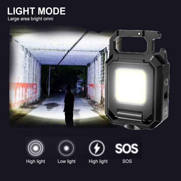 Rechargeable Cob Keychain Work Light with Bottle Opener and Magnet(1 Pack) - Picture 12 of 14